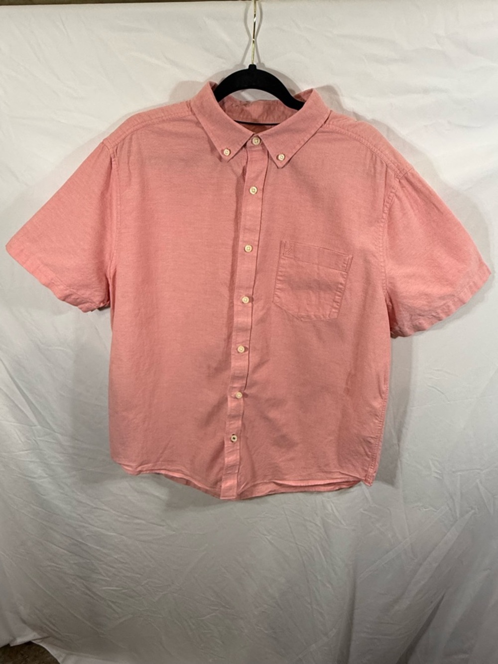 Nautica Short-Sleeve Button-Down Shirt in Salmon Pink